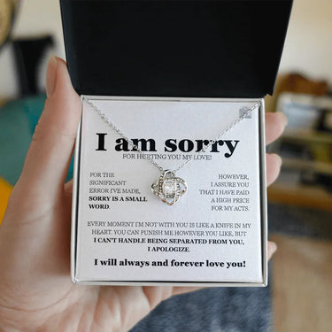 I am sorry - Love Knot Necklace - Gift Set - SLDDL0112 - Sunshine Letters Co